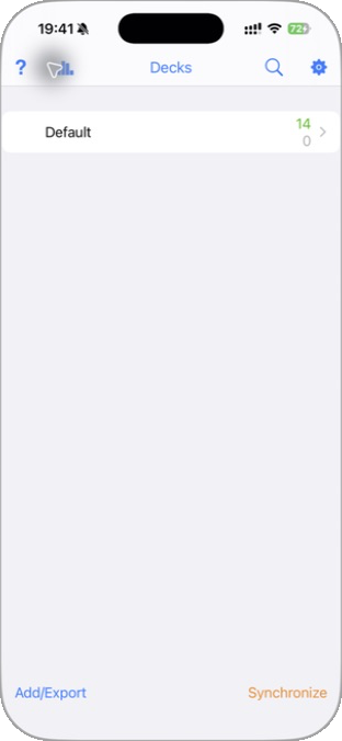 AnkiMobile-Deckliste auf dem iPhone