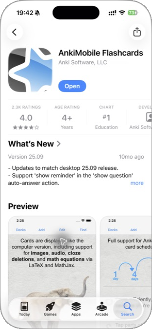 AnkiMobile Flashcards im iPhone App Store